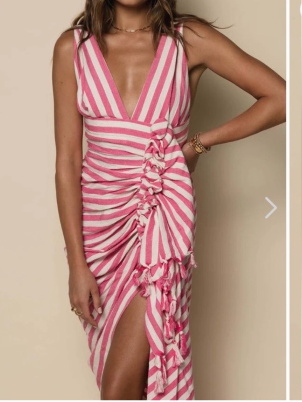 JUST BEE QUEEN JBQ Pink Stripe Tulum Dress